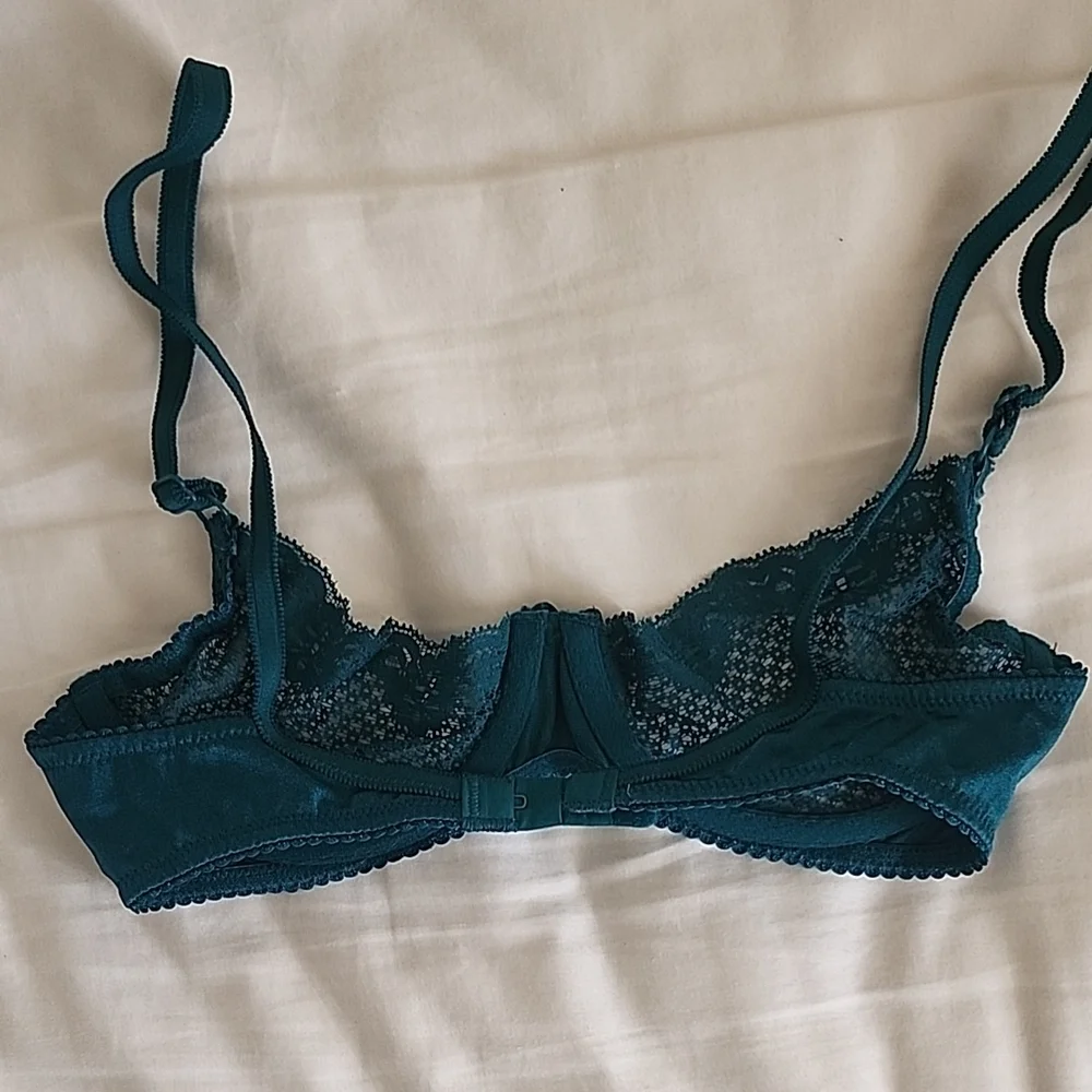 NWOT 32C Timpa Duet Teal Lace Bra - Picture 3 of 5